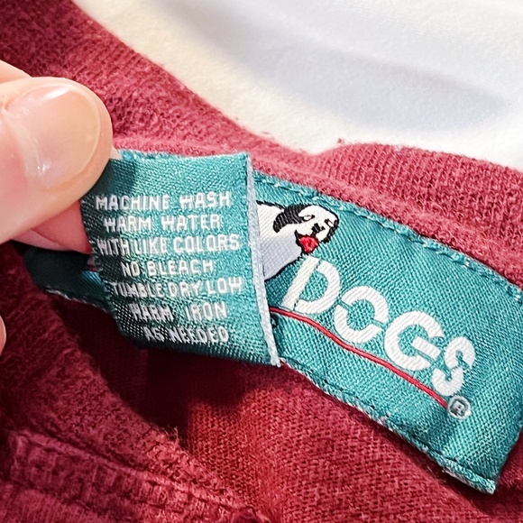 Vintage 90s Big Dogs Burgundy Henley Shirt Size Small - Picture 7 of 7